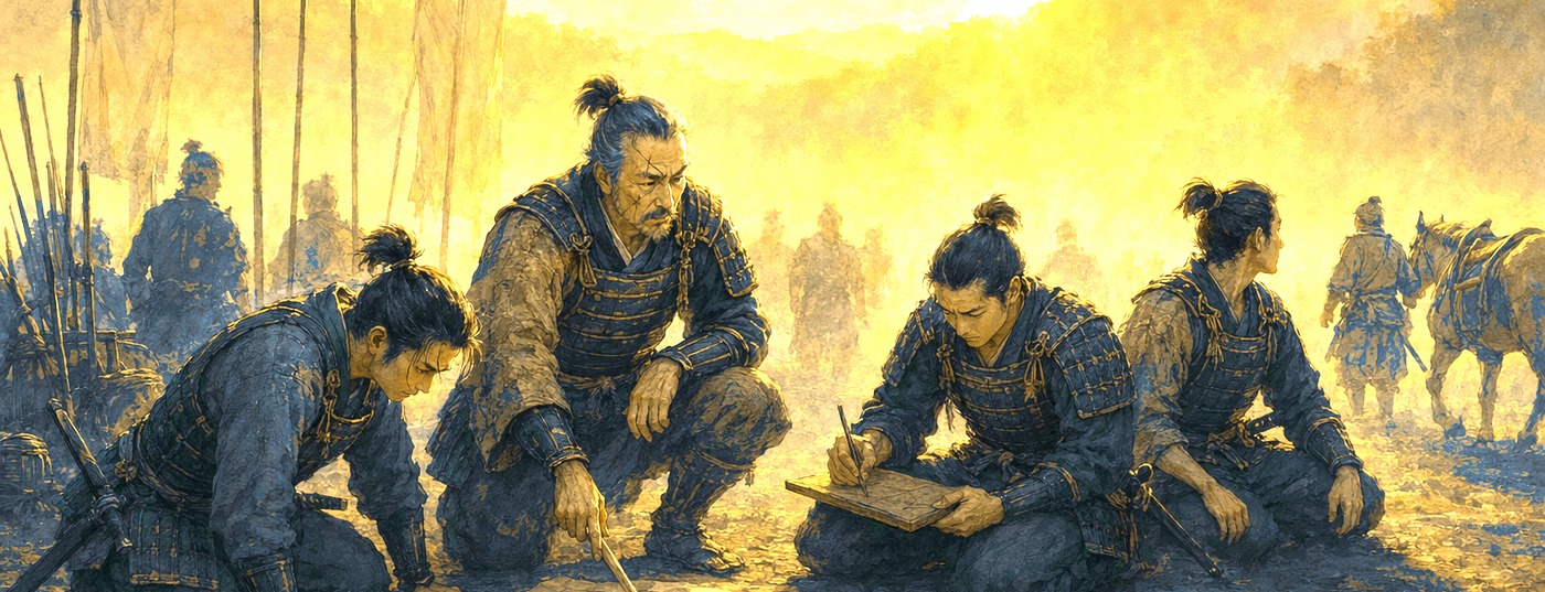 The Commander Army – officers studying a field map before battle